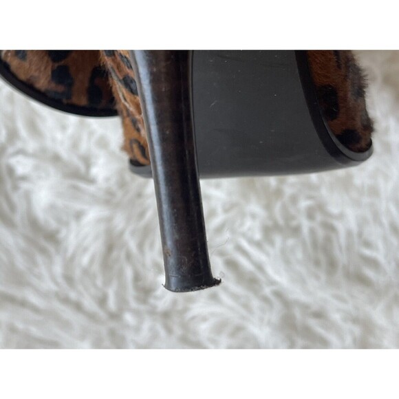 Linea Paolo  Size 6.5 Bootie Stiletto Heel Leopard Print Calf Hair FLAWS - Picture 14 of 14